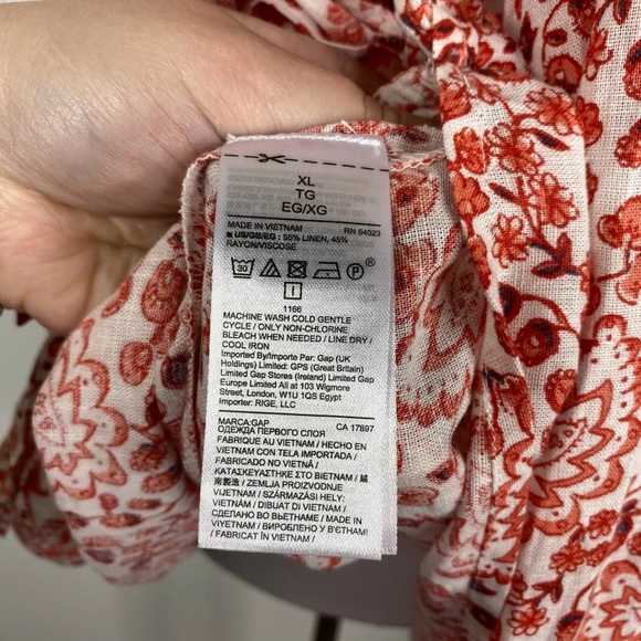 NWT Gap Maternity Wrap Top Linen Blend Paisley Floral XL - Picture 16 of 16